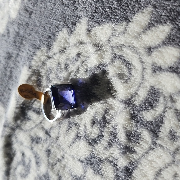 Sterling silver and blue sapphires, sz 8 - Picture 6 of 6